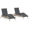 vidaXL Espregui&ccedil;adeiras com mesa 2 pcs vime PE cinzento-claro