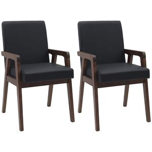 vidaXL Cadeiras de jantar com almofad&otilde;es 2 pcs madeira maci&ccedil;a castanho