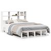 vidaXL Cama com estante sem colch&atilde;o 120x200 cm madeira maci&ccedil;a branco