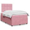 vidaXL Cama boxspring com colch&atilde;o 120x190 cm veludo rosa
