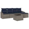 vidaXL Conjunto de Sof&aacute;s 6 pcs Cinza e Azul Marinho vime PE