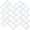 vidaXL Azulejo Chevron 10 pcs Branco e Cinza 30 x 30 cm