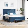 vidaXL Cama Box com colch&atilde;o com cabeceira Azul 180 x 200 cm tecido