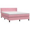 vidaXL Cama com molas/colch&atilde;o 160x220 cm veludo rosa