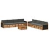 vidaXL Conjunto de Sof&aacute;s para Exterior 9 pcs Natural e Antracite