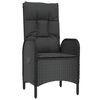 vidaXL 3 pcs conjunto lounge de jardim c/ almofadões vime PE preto