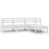 vidaXL 4 pcs conjunto lounge de jardim pinho maci&ccedil;o branco