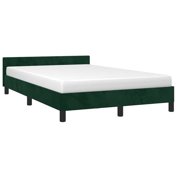 vidaXL Estrutura de cama sem colch&atilde;o 120x200 cm veludo verde-escuro