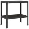 vidaXL Mesa de envasamento 80 x 50 x 80 cm A&ccedil;o revestido a p&oacute; Preto