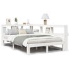 vidaXL Cama com estante sem colch&atilde;o 120x190 cm pinho maci&ccedil;o branco