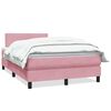 vidaXL Cama com molas/colch&atilde;o 120x220 cm veludo rosa