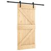 vidaXL Porta Deslizante Natural e Preto 95 x 210 cm