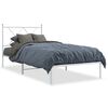 vidaXL Estrutura de cama com cabeceira 90x200 cm metal branco