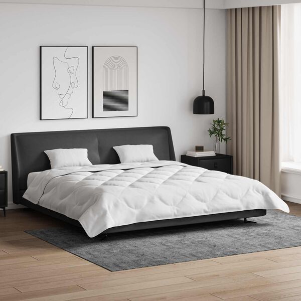 vidaXL Edredom de Ver&atilde;o Simples 3 pcs Branco Microfibra