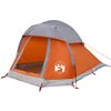 vidaXL Tenda de campismo c&uacute;pula p/ 1 pessoa imperme&aacute;vel cinza/laranja