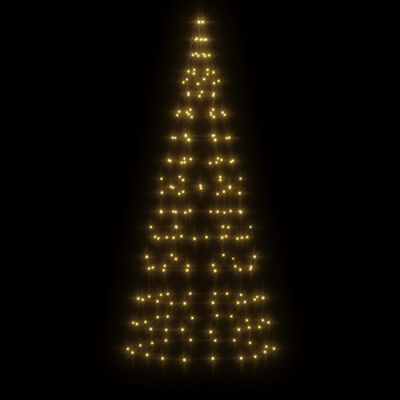 vidaXL Árvore Natal c/ luz mastro bandeira 220 LED 180cm branco quente