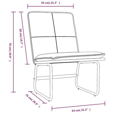 vidaXL Cadeira lounge 54x75x76 cm couro artificial cinzento