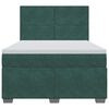 vidaXL Cama com molas/colch&atilde;o 140x190 cm veludo verde-escuro