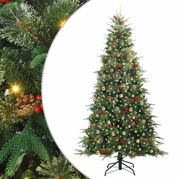 vidaXL &Aacute;rvore de Natal Articulada Artificial Verde 240 cm PE e PVC
