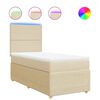 vidaXL Cama com molas/colch&atilde;o 90x200 cm tecido cor cr&egrave;me
