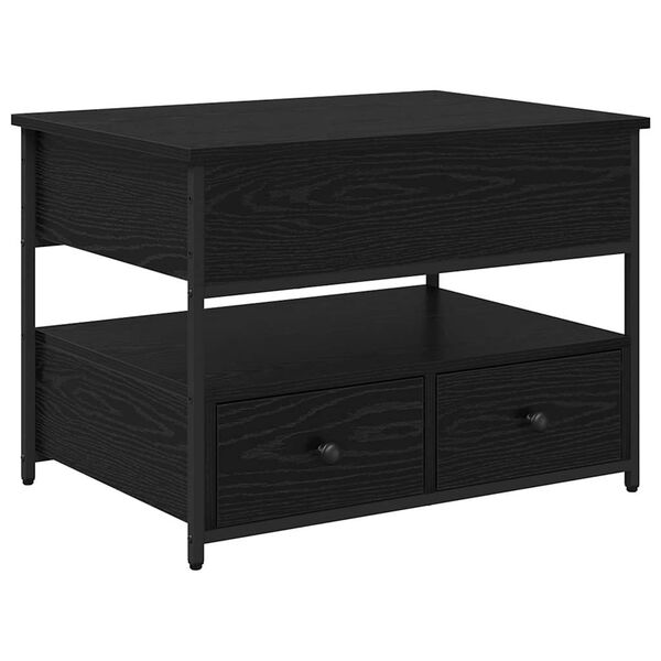 vidaXL Mesa de centro com gaveta Carvalho Preto 70 x 50 x 54.5 cm