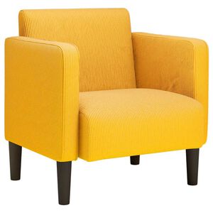 vidaXL Poltrona com apoio de bra&ccedil;os 54cm tecido corduroy amarelo-claro