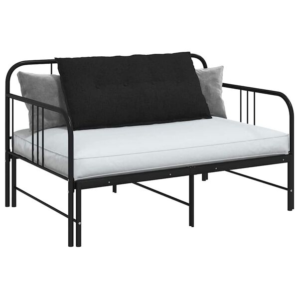 vidaXL Travesseiro para Costas Preto 100 x 19 x 50 cm tecido