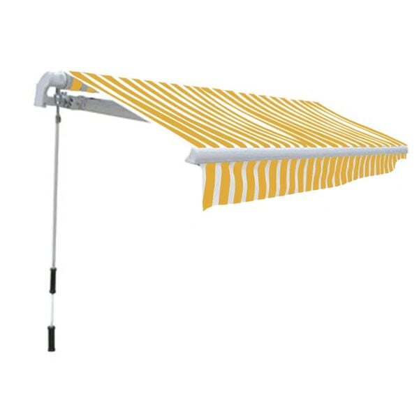 vidaXL Toldo dobr&aacute;vel manual 300 cm amarelo/branco