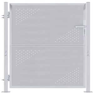 vidaXL Port&atilde;o de Jardim Prateado 85 x 97 cm A&ccedil;o inoxid&aacute;vel