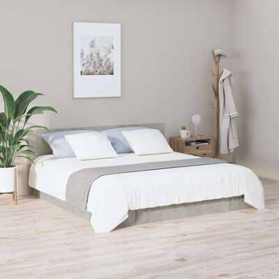 vidaXL Cabeceira cama 200x1,5x80 cm derivados madeira cimento cinzento