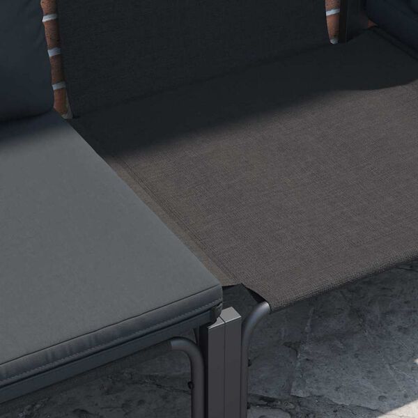 vidaXL Conjunto de Sofá de Jardim Antracite Aço