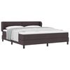 vidaXL Cama Box com cabeceira Marrom Escuro 180 x 200 cm tecido