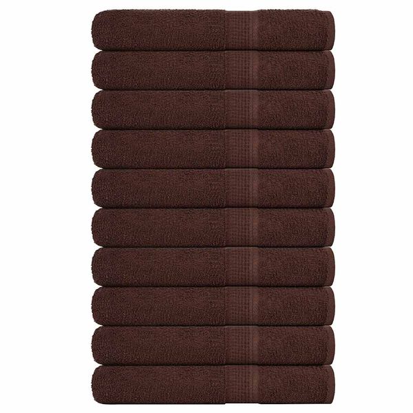 vidaXL Toalhas de sauna FROGN 10 pcs 80x200 cm 360 g/m&sup2; castanho