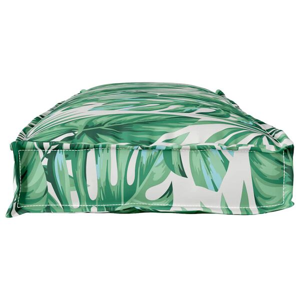 vidaXL Almofada de palete para banco Padr&atilde;o de folhas 110 x 40 x 8 cm