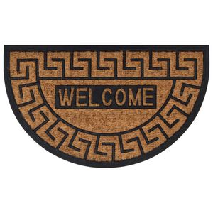 vidaXL Tapete de porta semicircular 45x75 cm borracha e fibra de coco