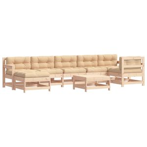 vidaXL Conjunto de Lounge de Jardim 8 unid. Castanho Encerado