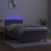 vidaXL Cama box spring c/ colch&atilde;o/LED 90x190 cm veludo cinzento-claro