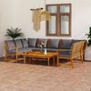 vidaXL 9 pcs conjunto lounge de jardim c/ almofad&otilde;es ac&aacute;cia maci&ccedil;a
