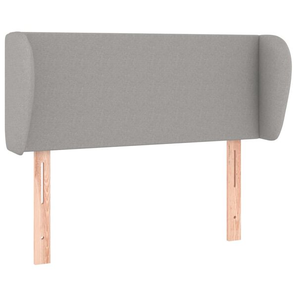 vidaXL Cabeceira de cama c/ abas tecido 93x23x78/88 cm cinzento-claro