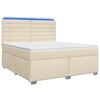 vidaXL Cama box spring com colch&atilde;o Creme 140 x 190 cm Tecido