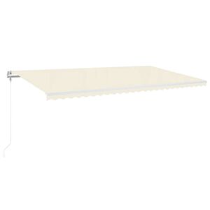 vidaXL Toldo autom&aacute;tico com LED e sensor de vento 600x300 cm cor creme