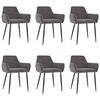 vidaXL Cadeiras de jantar 6 pcs veludo cinzento-escuro
