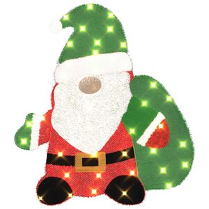 vidaXL Papai Noel Iluminado 60 LED Branco quente 70 x 62 cm