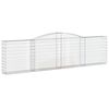 vidaXL Cestos gabião arqueados 3pcs 400x30x100/120cm ferro galvanizado