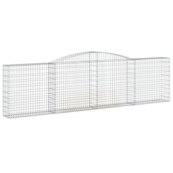 vidaXL Cestos gabião arqueados 3pcs 400x30x100/120cm ferro galvanizado