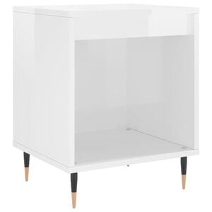 vidaXL Mesa de cabeceira 40x35x50cm derivados madeira branco brilhante
