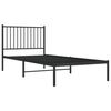 vidaXL Estrutura de cama com cabeceira 90x200 cm metal preto