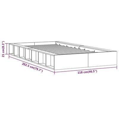 vidaXL Estrutura de cama branco 100x200 cm madeira maciça