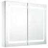 vidaXL Arm&aacute;rio espelhado para casa de banho com LED 80x12,2x68 cm