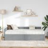vidaXL Estrutura de Cama de Canto com Colch&atilde;o 2 pcs Cinzento-claro